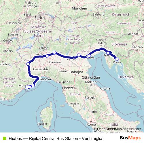 Flixbus bus Line Map