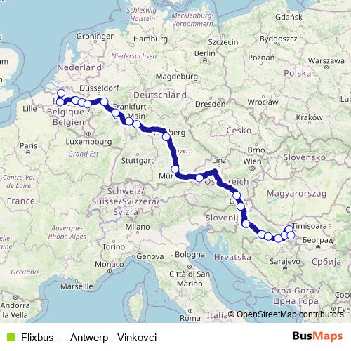Flixbus bus Line Map