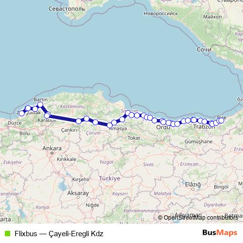 Flixbus bus Line Map