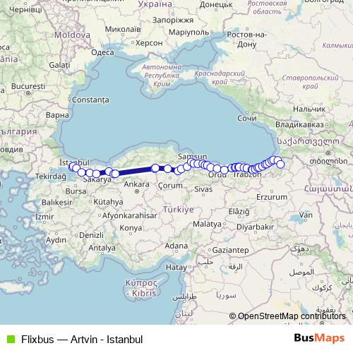Flixbus bus Line Map