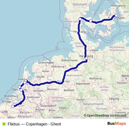 Flixbus bus Line Map