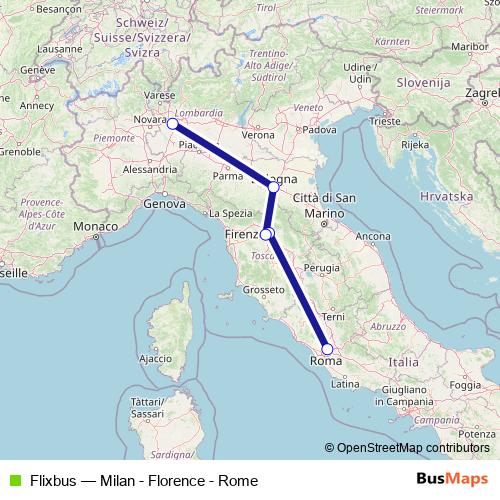 Flixbus bus Line Map