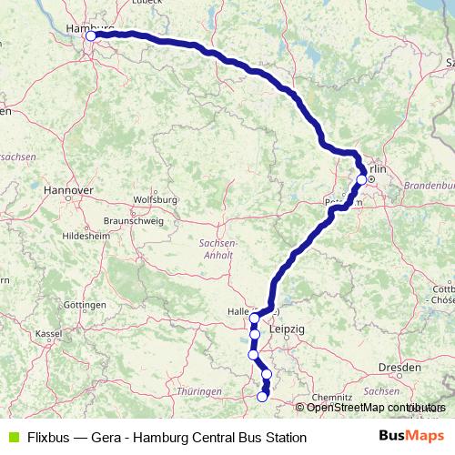 Flixbus bus Line Map