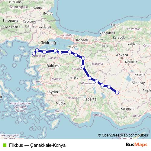 Flixbus bus Line Map