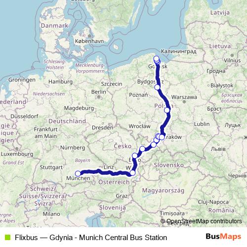 Flixbus bus Line Map