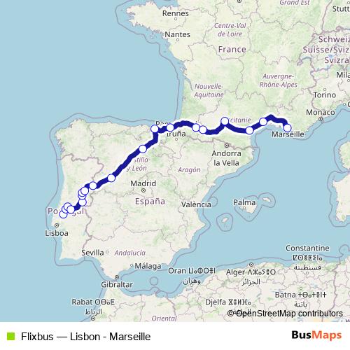 Flixbus bus Line Map
