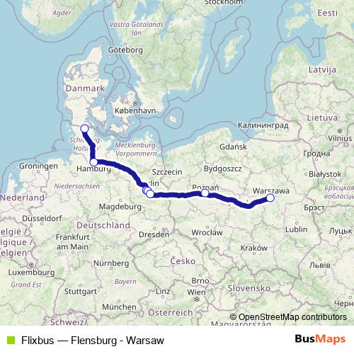 Flixbus bus Line Map