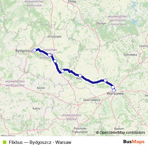 Flixbus bus Line Map