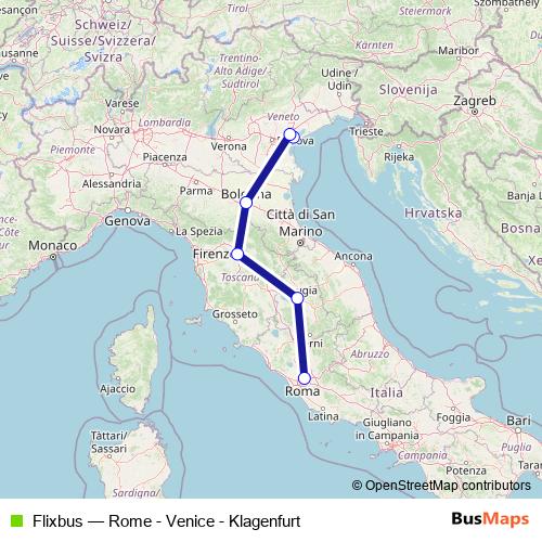 Flixbus bus Line Map