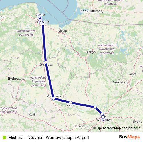 Flixbus bus Line Map