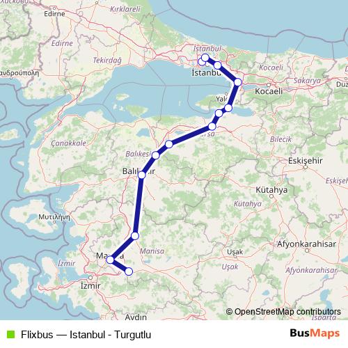 Flixbus bus Line Map