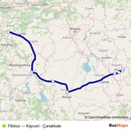 Flixbus bus Line Map