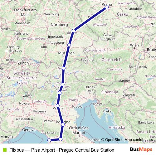 Flixbus bus Line Map