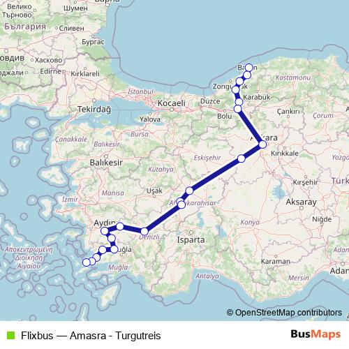 Flixbus bus Line Map