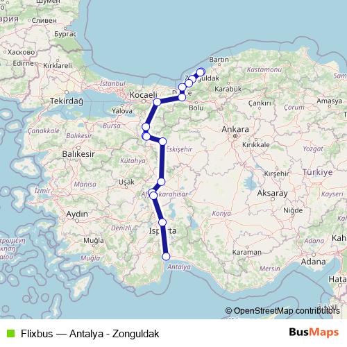 Flixbus bus Line Map