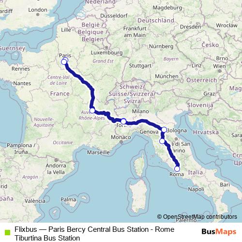 Flixbus bus Line Map