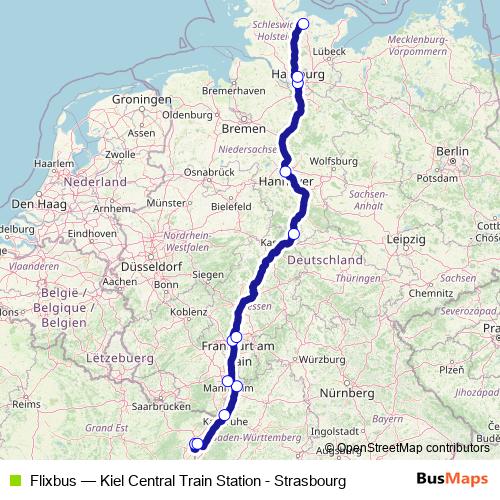 Flixbus bus Line Map