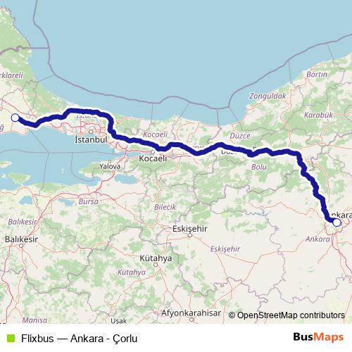 Flixbus bus Line Map