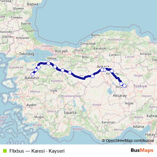 Flixbus bus Line Map