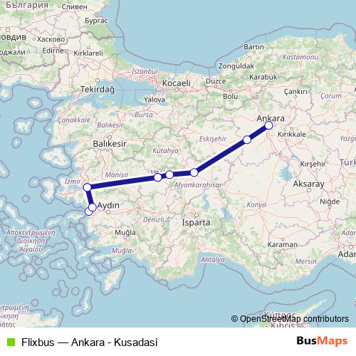 Flixbus bus Line Map