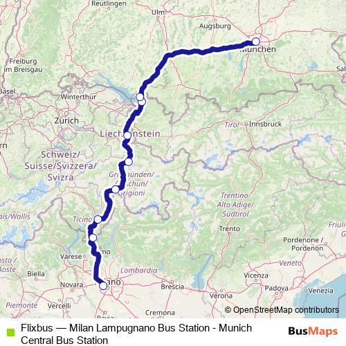 Flixbus bus Line Map