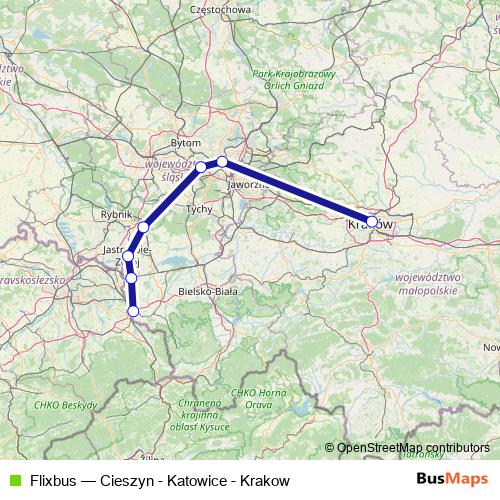 Flixbus bus Line Map