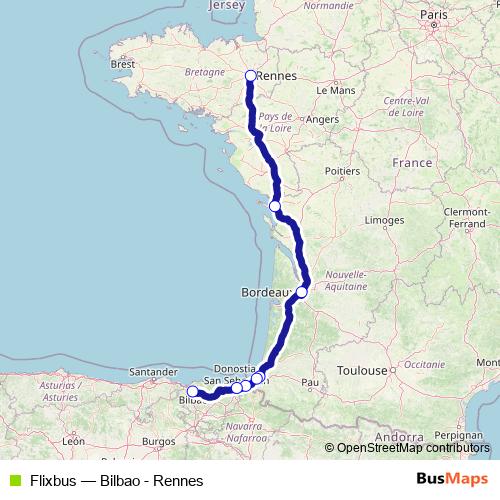 Flixbus bus Line Map
