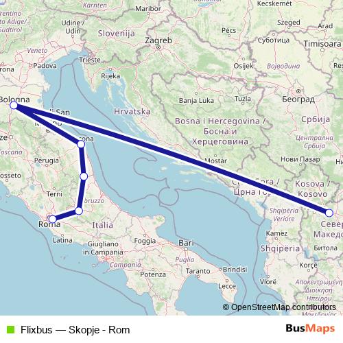 Flixbus bus Line Map