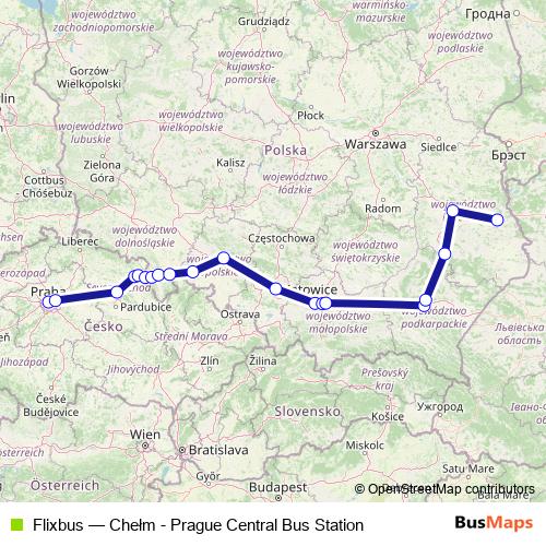 Flixbus bus Line Map