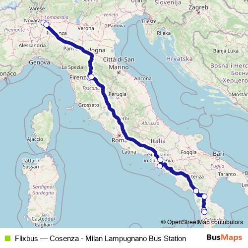 Flixbus bus Line Map
