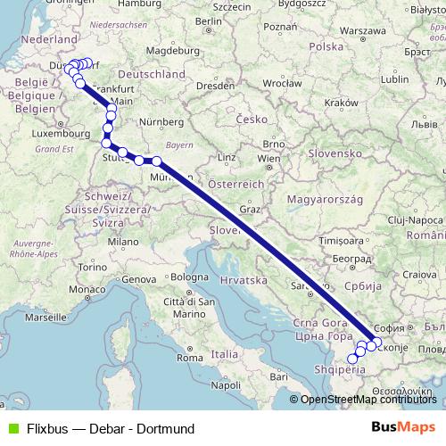 Flixbus bus Line Map