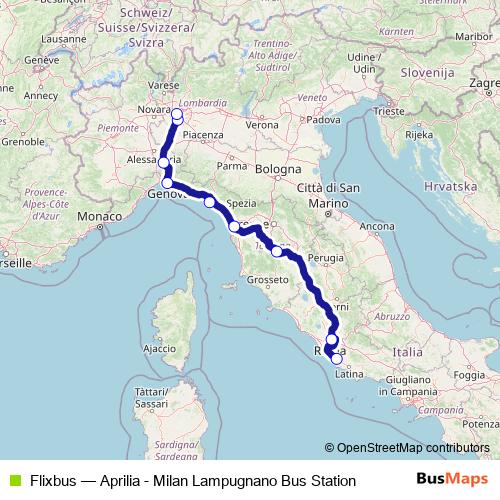 Flixbus bus Line Map