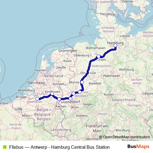Flixbus bus Line Map