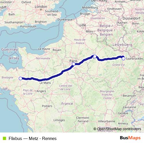 Flixbus bus Line Map