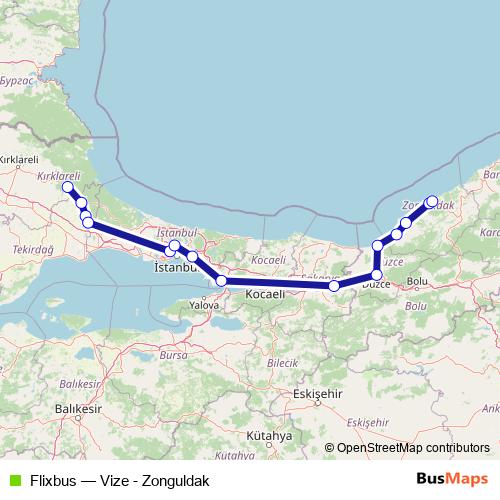 Flixbus bus Line Map