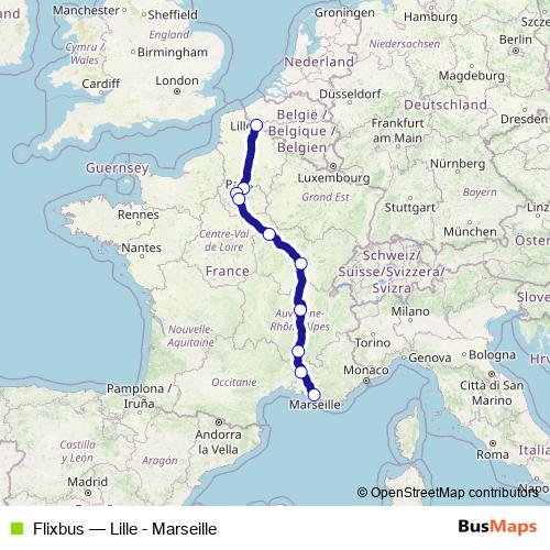 Flixbus bus Line Map