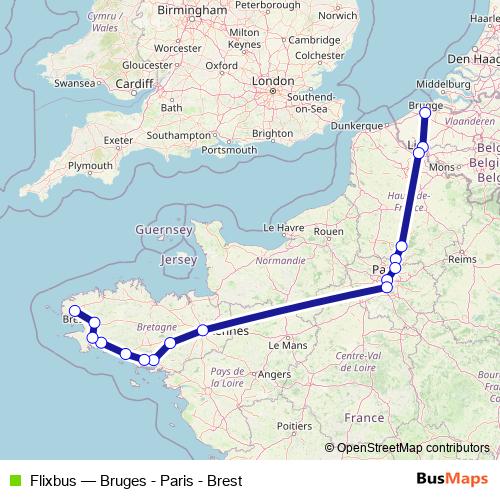 Flixbus bus Line Map
