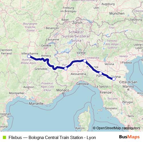 Flixbus bus Line Map