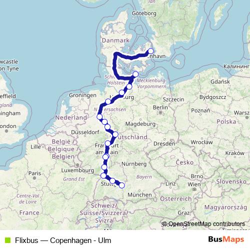 Flixbus bus Line Map
