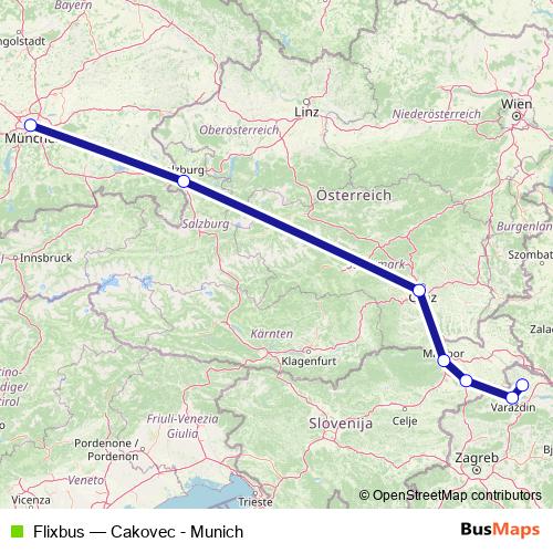 Flixbus bus Line Map