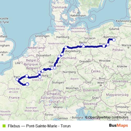Flixbus bus Line Map