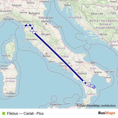 Flixbus bus Line Map