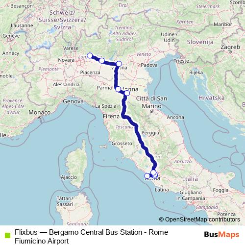 Flixbus bus Line Map