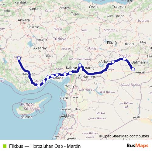 Flixbus bus Line Map