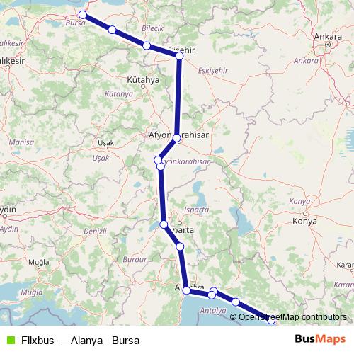Flixbus bus Line Map