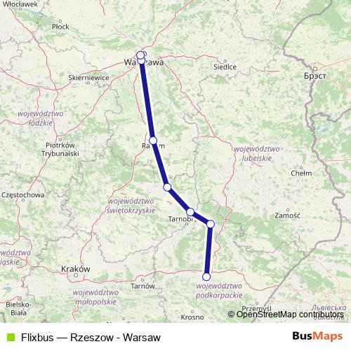 Flixbus bus Line Map