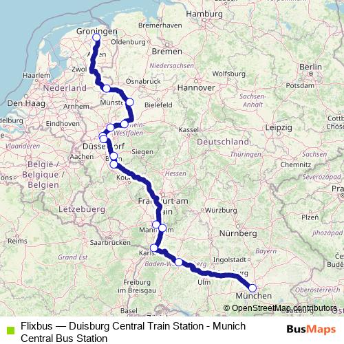 Flixbus bus Line Map