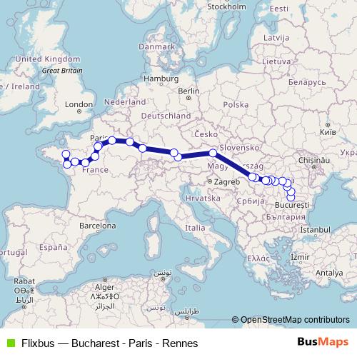 Flixbus bus Line Map