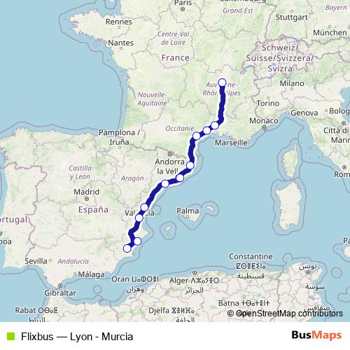 Flixbus bus Line Map