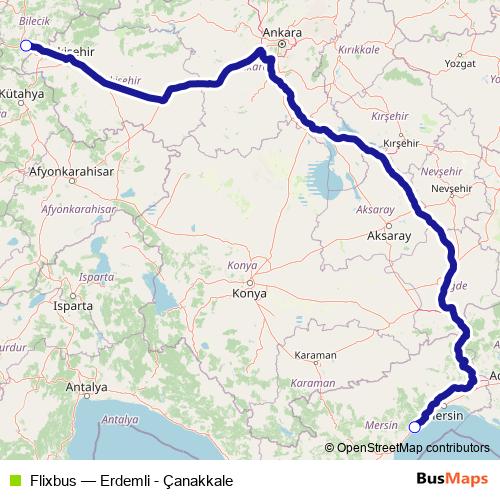 Flixbus bus Line Map